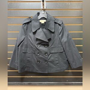 Michael Kors Black Cropped Trench Jacket L